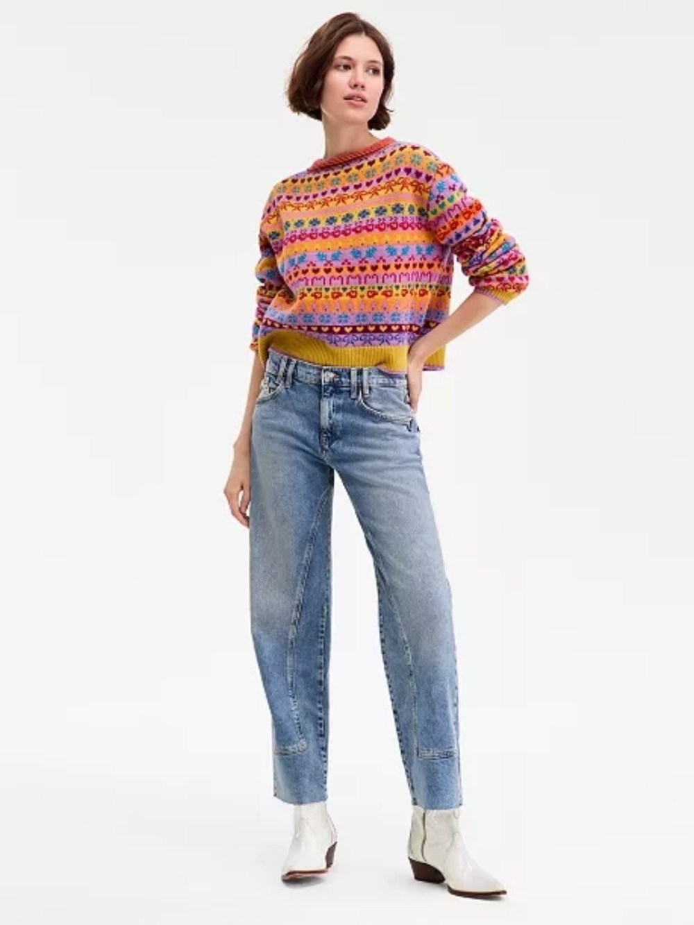 NWT Free People We The Free Bodie Arc High Rise Straight Crop Jeans Size 26